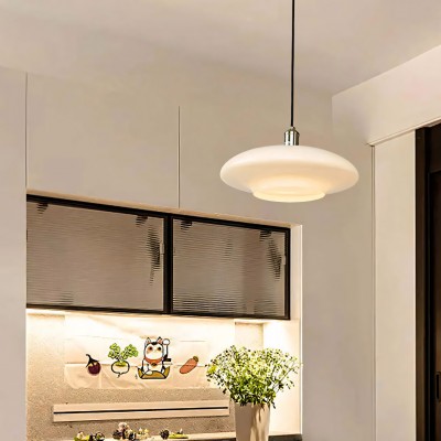 Worath Modern UFO Milk Glass Pendant Light Worath Modern UFO Milk Glass Pendant Light