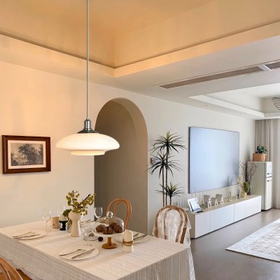 Worath Modern UFO Milk Glass Pendant Light Worath Modern UFO Milk Glass Pendant Light