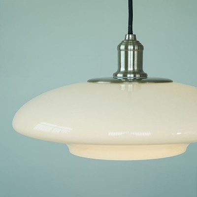 Worath Modern UFO Milk Glass Pendant Light Worath Modern UFO Milk Glass Pendant Light