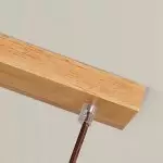 Tyrionth Wood Base 3 Light White Ribbed Glass Shade Pendant Light