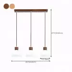 Tyrionth Wood Base 3 Light White Ribbed Glass Shade Pendant Light
