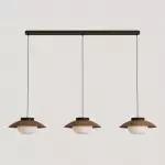 Uthar 3 Light Led Wood Color Round Pendant Light