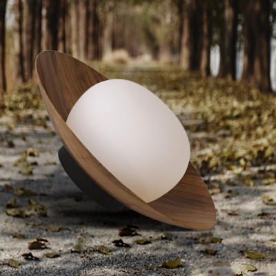 Uthar 3 Light Led Wood Color Round Pendant Light