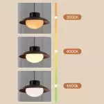 Uthar 3 Light Led Wood Color Round Pendant Light