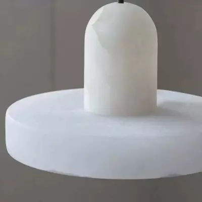 Vyndorix Farmhouse Hat Shaped Alabaster Pendant Light Vyndorix Farmhouse Hat Shaped Alabaster Pendant Light