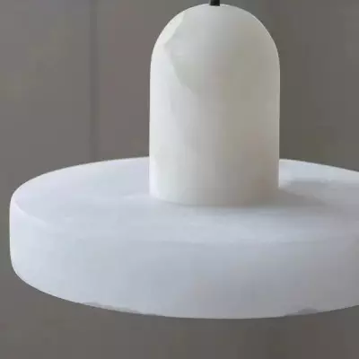 Vyndorix Farmhouse Hat Shaped Alabaster Pendant Light Vyndorix Farmhouse Hat Shaped Alabaster Pendant Light