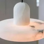 Vyndorix Farmhouse Hat Shaped Alabaster Pendant Light Vyndorix Farmhouse Hat Shaped Alabaster Pendant Light