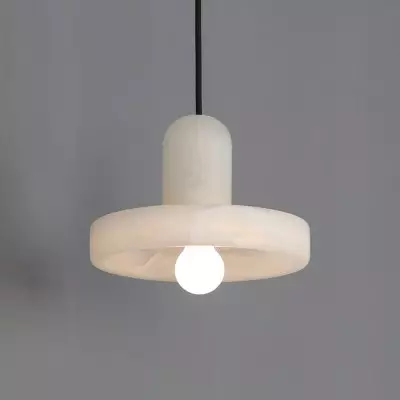 Vyndorix Farmhouse Hat Shaped Alabaster Pendant Light Vyndorix Farmhouse Hat Shaped Alabaster Pendant Light