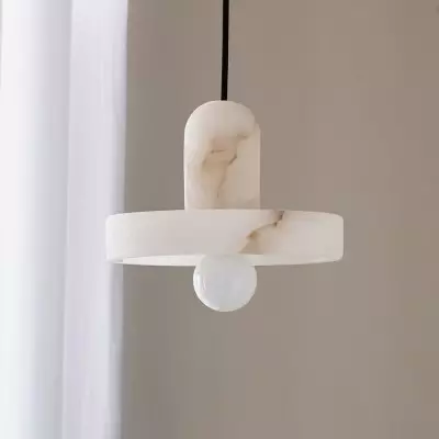 Vyndorix Farmhouse Hat Shaped Alabaster Pendant Light Vyndorix Farmhouse Hat Shaped Alabaster Pendant Light