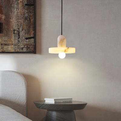 Vyndorix Farmhouse Hat Shaped Alabaster Pendant Light Vyndorix Farmhouse Hat Shaped Alabaster Pendant Light