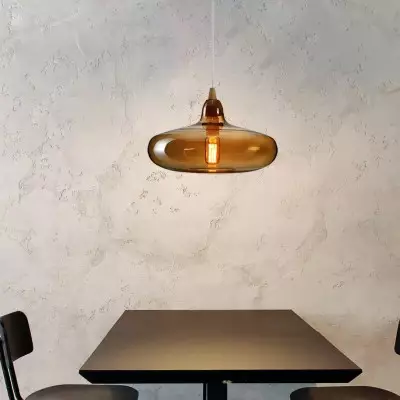 Zyren Modern Art Amber Glass Pendant Light Zyren Modern Art Amber Glass Pendant Light