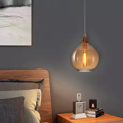 Zyren Modern Art Amber Glass Pendant Light Zyren Modern Art Amber Glass Pendant Light