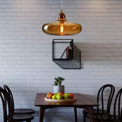 Zyren Modern Art Amber Glass Pendant Light Zyren Modern Art Amber Glass Pendant Light