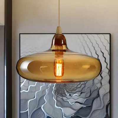 Zyren Modern Art Amber Glass Pendant Light Zyren Modern Art Amber Glass Pendant Light