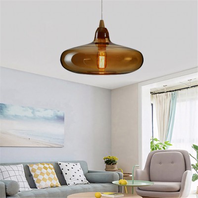 Zyren Modern Art Amber Glass Pendant Light Zyren Modern Art Amber Glass Pendant Light