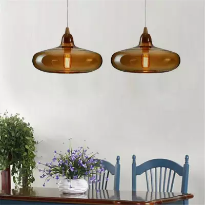 Zyren Modern Art Amber Glass Pendant Light Zyren Modern Art Amber Glass Pendant Light