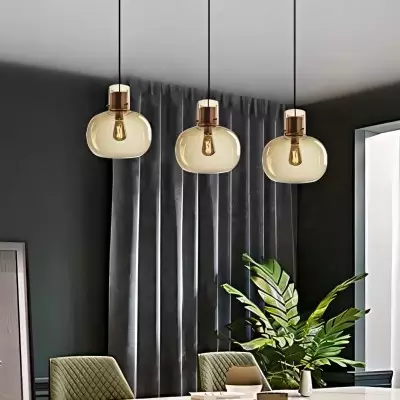 Dravon Minimalist Amber Glass Bottle Pendant Light Dravon Minimalist Amber Glass Bottle Pendant Light