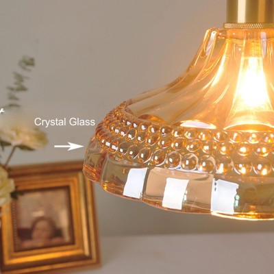 Olyx Amber Textured Glass Pot Lid Pendant Light Olyx Amber Textured Glass Pot Lid Pendant Light