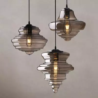 Helix Modern Glass Spool Pendant Light Helix Modern Glass Spool Pendant Light