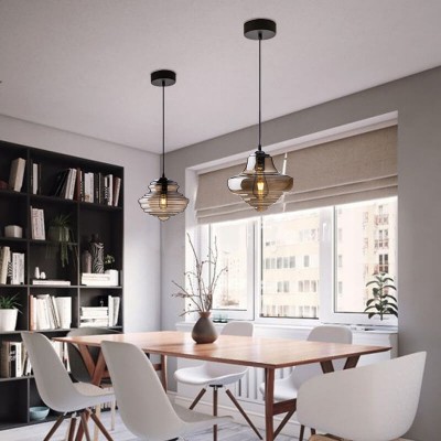 Helix Modern Glass Spool Pendant Light Helix Modern Glass Spool Pendant Light
