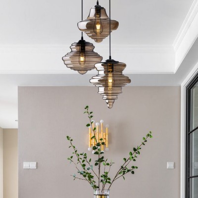 Helix Modern Glass Spool Pendant Light Helix Modern Glass Spool Pendant Light