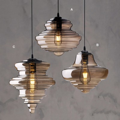 Helix Modern Glass Spool Pendant Light Helix Modern Glass Spool Pendant Light