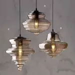 Helix Modern Glass Spool Pendant Light
