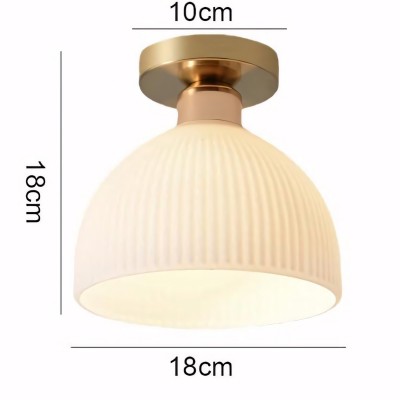 Omrix White Fluted Glass Single Semi Flush Mount Light Omrix White Fluted Glass Single Semi Flush Mount Light
