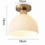 Omrix White Fluted Glass Single Semi Flush Mount Light