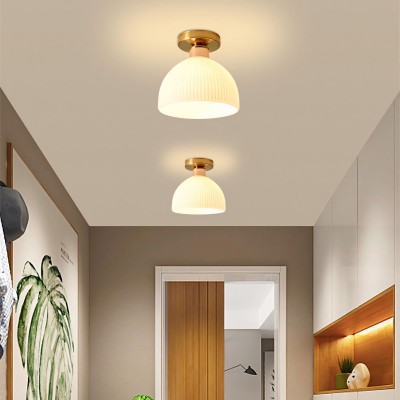 Omrix White Fluted Glass Single Semi Flush Mount Light Omrix White Fluted Glass Single Semi Flush Mount Light
