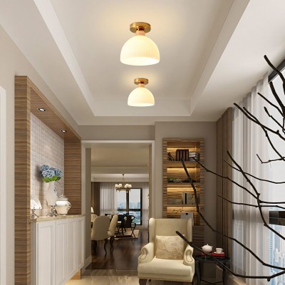 Omrix White Fluted Glass Single Semi Flush Mount Light Omrix White Fluted Glass Single Semi Flush Mount Light