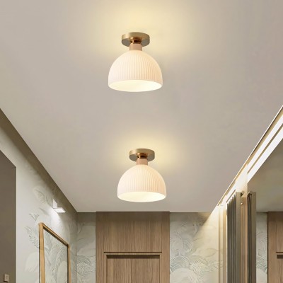 Omrix White Fluted Glass Single Semi Flush Mount Light Omrix White Fluted Glass Single Semi Flush Mount Light