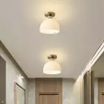 Omrix White Fluted Glass Single Semi Flush Mount Light