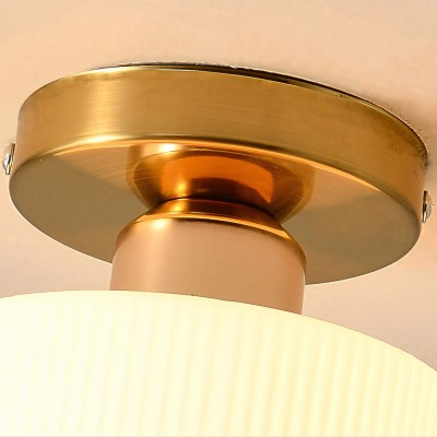 Omrix White Fluted Glass Single Semi Flush Mount Light Omrix White Fluted Glass Single Semi Flush Mount Light