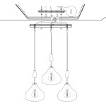 Wrenna 3-Light Black And Wood Dome Pendant Light