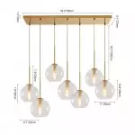 Kymar Mid Century 7-Lights Linear Cluster Globe Pendant Light