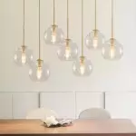 Kymar Mid Century 7-Lights Linear Cluster Globe Pendant Light