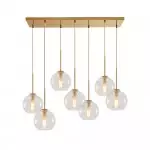 Kymar Mid Century 7-Lights Linear Cluster Globe Pendant Light
