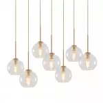 Kymar Mid Century 7-Lights Linear Cluster Globe Pendant Light