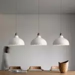 Zarek ‎Minimalist Walnut Wrought Iron Bowl Shaped Pendant Light