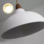 Zarek ‎Minimalist Walnut Wrought Iron Bowl Shaped Pendant Light