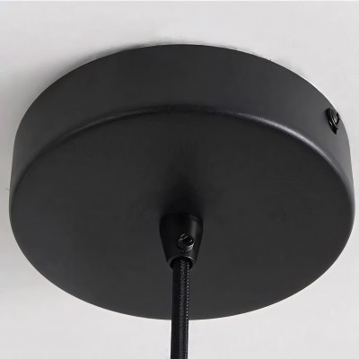 Zarek Minimalist Walnut Wrought Iron Bowl Shaped Pendant Light Zarek Minimalist Walnut Wrought Iron Bowl Shaped Pendant Light