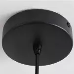 Zarek ‎Minimalist Walnut Wrought Iron Bowl Shaped Pendant Light