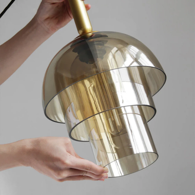 Loxis Multi Layer Dome Glass Pendant Light Loxis Multi Layer Dome Glass Pendant Light