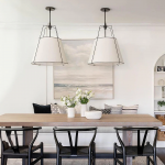 Grynth Boho Style White Fabric Conical Pendant Light