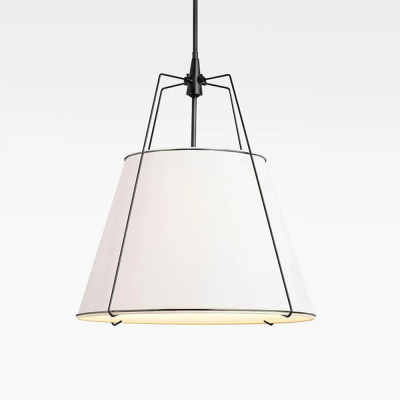 Grynth Boho Style White Fabric Conical Pendant Light Grynth Boho Style White Fabric Conical Pendant Light