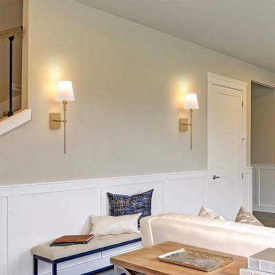 Sylos Classic Cloth Shade Wall Sconces Sylos Classic Cloth Shade Wall Sconces