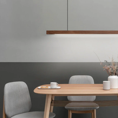 Quorix Log Style Wood Led Linear Pendant Light With Remote Control Quorix Log Style Wood Led Linear Pendant Light With Remote Control