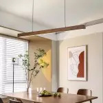 Quorix Log Style Wood Led Linear Pendant Light With Remote Control