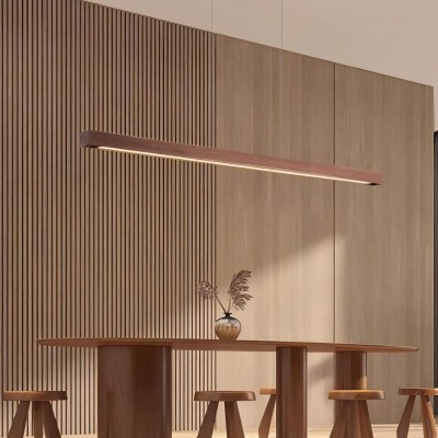 Quorix Log Style Wood Led Linear Pendant Light With Remote Control Quorix Log Style Wood Led Linear Pendant Light With Remote Control